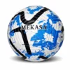 Футбольний м’яч стандартний розмір 5 PU м’який біло-чорно-синій MEKASA